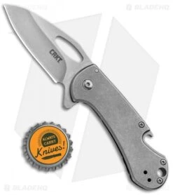 CRKT Bev-Edge Flipper Knife W/ Bottle Opener (2.5" Stonewash) 4630 -Crkt CRKT Bev Edge Flipper Bottle Opener SW 4630 BHQ 92271 jr bottlecap