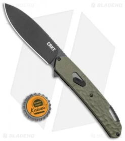 CRKT Onion Bona Fide Field Strip Knife OD Green (3.18" Black) K540GKP -Crkt CRKT Bona Fide LL OD Green Aluminum Black K542GKP BHQ 119386 jr bottlecap