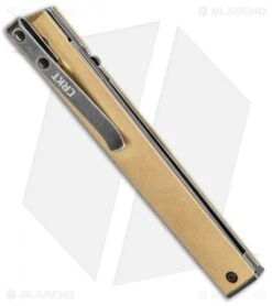 CRKT CEO Liner Lock Blade HQ Exclusive Knife Brass (3.11" Black Stonewash D2) -Crkt CRKT Brass CEO LL Black SW BHQ 113987 jr side