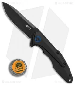 CRKT Caligo Liner Lock Flipper Knife Black Al (3.1" Black) 6215 -Crkt CRKT Caligo Black Al black BHQ 76683 er bottlecap