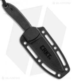 CRKT Carson F4-02N Fixed Blade Neck Knife Black G-10 (2.88" Satin) -Crkt CRKT Carson F4 02N Neck Knife Black G 10 Satin CRF402N BHQ 90721 jr sheath