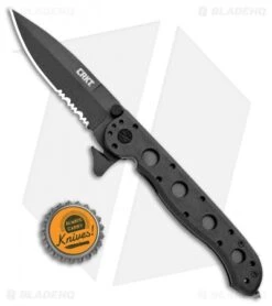 CRKT Carson M16-13ZLEK E.R. Spear Point Flipper Knife Zytel (3.375" Black Serr) -Crkt CRKT Carson M16 13ZLEK E.R. SP Zytel Black Serr BHQ 9881 jr bottlecap