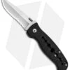 CRKT Crawford Falcon Liner Lock Knife Black Zytel (3" Satin Serr) 6242 -Crkt CRKT Crawford Falcon LL Black Zytel Satin Serr 6242 BHQ 87729 jr