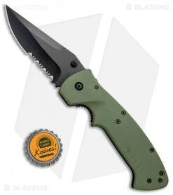 CRKT Crawford Kasper Liner Lock Knife OD Green Zytel (3.75" Black Serr) 6783KOD -Crkt CRKT Crawford Kasper LL OD Green Zytel Black Serr CR6783KOD BHQ 43795 jr bottlecap
