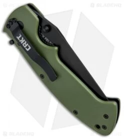 CRKT Crawford Kasper Liner Lock Knife OD Green Zytel (3.75" Black Serr) 6783KOD -Crkt CRKT Crawford Kasper LL OD Green Zytel Black Serr CR6783KOD BHQ 43795 jr side