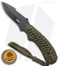 CRKT Crawford Thunder Strike Neck Knife Green Paracord (2.8" Black) 2032 -Crkt CRKT Crawford Thunder Strike Neck Green Paracord Black BHQ 27278 jr bottlecap