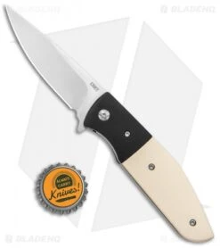 CRKT Curfew Spring Assisted Knife White Fiber/Black Aluminum (3.1" Satin) -Crkt CRKT Curfew REsin Handle LL DP Satin BHQ 138959 jr bottlecap