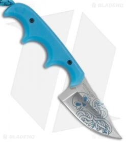 CRKT Folts Minimalist Bowie Cthulhu Neck Knife Blue GRN (2" Satin) 2387O -Crkt CRKT Folts Minimalist Bowie Cthulhu Neck Knife Blue G 10 Satin BHQ 119325 jr back