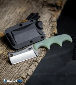 CRKT Folts Minimalist Cleaver Neck Knife Natural G-10 (2.1" Stonewash D2) -Crkt CRKT Folts Minimalist Cleaver Neck Knife Natural G 10 Stonewash D2 BHQ 119273 kp choppy mc chop face web