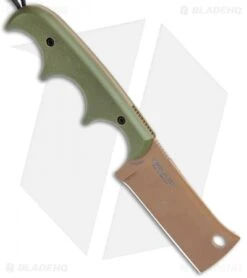 CRKT Folts Desert Warrior Minimalist Cleaver Neck Knife (2.1" Copper D2) -Crkt CRKT Folts Minimalist Cleaver Neck Knife OD Green G 10 Copper BHQ 114000 jr spine