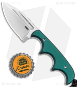 CRKT Folts Minimalist Spear Point Neck Knife Green Resin/Fiber (2.1" Stonewash) -Crkt CRKT Folts Minimalist SP Neck Knife Green Resin Fiber SW BHQ 145872 jr bottlecap