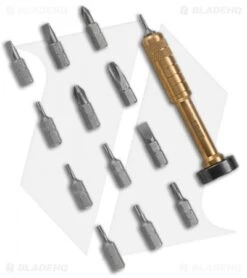 Crkt -Crkt CRKT Hex Bit Driver Tool Roll Leather Brass 9911 BHQ 119373 jr tool