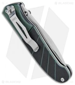 CRKT Ignitor Spring Assisted Knife Black & Green G10 (3.38" Satin) 6850 -Crkt CRKT Ignitor SA Black Green G 10 Satin 6850 BHQ 4374 jr side