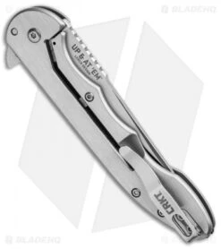 CRKT Lerch Up & At 'Em Flipper Knife Stainless Steel (3.62" Satin) 7076 -Crkt CRKT Lerch Up and At Em SS Satin 7076 BHQ 92318 jr side