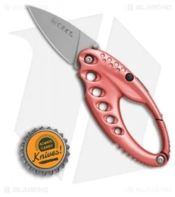 CRKT Lumabiner Pink Liner Lock Knife W/ L.E.D Light (1.6" Bead Blast) -Crkt CRKT Lumabiner Pink LED light bb BHQ 69069 er size