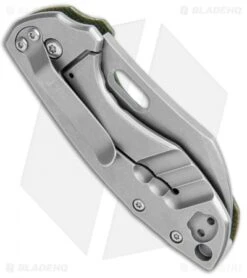CRKT Pilar Exclusive Frame Lock Knife Green Micarta (2.4" Stonewash D2) -Crkt CRKT Pilar FL Green Micarta SW D2 BHQ 113628 jr side