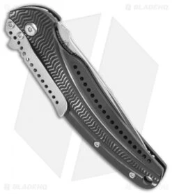 CRKT Ripple Liner Lock Knife Black Aluminum (3.125" Satin) K415KXP -Crkt CRKT Ripple Liner Lock Knife Black Aluminum 3.125 Satin K415KXP BHQ 11407LS Side