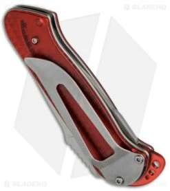 CRKT Rollock Pocket Knife Red Translucent (2.25" Polish Serr) 5212R -Crkt CRKT Rollock Red Translucent Polish Serr 5212R BHQ 68539 jr side