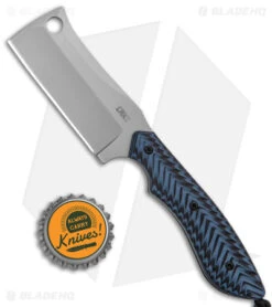 CRKT S.P.E.C Fixed Blade Knife Blue/Black G-10 (2.5" Bead Blast) -Crkt CRKT S.P.E.C. Fixed Blade Cleaver Blue Black G 10 BB BHQ 138971 jr bottlecap