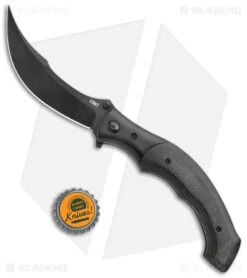 CRKT Ritual Spring Assisted Knife Black Micarta (4.37" Black 14C28N) 7471K -Crkt CRKT SA Black Resin Infused Fiber Black BHQ 176877 jr bottlecap