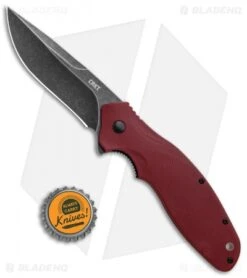 CRKT Shenanigan Spring Assisted Knife Maroon GRN (3.4" Black SW) K800RKP -Crkt CRKT Shenanigan LL Maroon Black SW K800RKP BHQ 124733 jr bottlecap