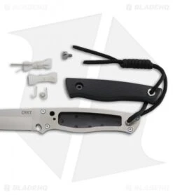 CRKT TSR Terzuola Survival Rescue Fixed Blade Knife Black GFN (4.3" Satin ) 2061 -Crkt CRKT T SR Terzuola survival rescue black GFN satin 2061 BHQ 51818 er side open