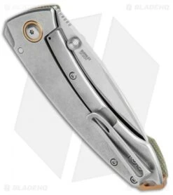 CRKT Exclusive Burnley Tuna Frame Lock Knife Green Micarta (3.3" Satin S35VN) -Crkt CRKT Tuna FL Green Micarta Satin BHQ 113868 jr side