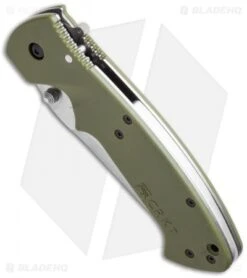 CRKT Crawford Kasper Liner Lock Knife OD Green Zytel (3.75" Satin) 6773SOD -Crkt crkt crawford kasper od green 6783sod bottom cm
