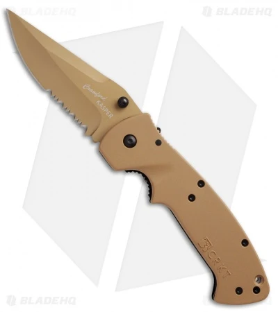 CRKT Crawford Kasper Liner Lock Knife Tan Zytel (3.75" Serr) 6783DZ 3 CRKT Crawford Kasper Liner Lock Knife Tan Zytel (3.75" Serr) 6783DZ