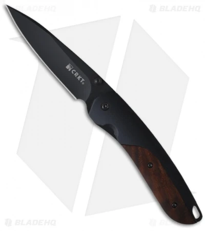 CRKT Delegate EDC Knife W/ Cocobolo Handle (3.125" Black Plain) 1055W 3 CRKT Delegate EDC Knife W/ Cocobolo Handle (3.125" Black Plain) 1055W
