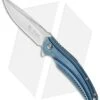 CRKT Ken Onion Ripple Frame Lock Knife Blue (3.125" Satin) K405BXP -Crkt crkt ken ontion ripple blue folding knife satin plain k405bxp